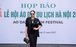NTK Thanh Hương Bùi &quot;nhá hàng&quot; BST Thiên Di tại Họp báo Lễ hội áo dài du lịch Hà Nội 2022