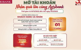 Gần 800 cơ hội “Mở tài khoản nhận quà lớn cùng Agrbank”