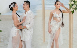 Đám cưới ở biển của Phương Trinh Jolie và Lý Bình, cô dâu diện váy siêu gợi cảm