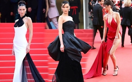 Bella Hadid tại LHP Cannes: Gây bão khi diện váy 35 năm tuổi