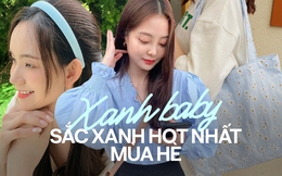 Hè này, các nàng sắm đồ tông xanh baby đảm bảo tươi mới trẻ trung, dù là phụ kiện hay váy áo đều cực xinh đẹp