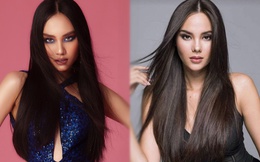 Thay đổi cách trang điểm, tân Hoa hậu Thế giới Việt Nam như thành chị em với Hoa hậu Hoàn vũ 2018