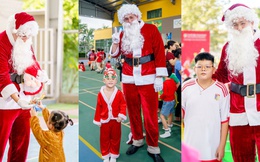 Ông già Noel cao 2m lần đầu tiên ghé thăm lễ hội Giáng sinh ở trường quốc tế