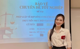 Mới ngày nào còn vừa chạy show vừa xin tài liệu ôn thi, giờ Hoa hậu Đỗ Thị Hà đã bảo vệ thành công chuyên đề tốt nghiệp!