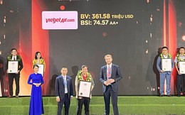  Vietjet là một trong 100 thương hiệu giá trị nhất Việt Nam
