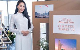 Á hậu Ngọc Hằng lần đầu làm MC giới thiệu những hình ảnh đẹp ngành du lịch Thành phố Hồ Chí Minh tại Bitexco Financial Tower