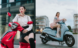 Cặp đôi Hoa hậu Thùy Tiên - Lương Thùy Linh khoe 2 &quot;em xế ruột&quot; Yamaha Grande cực bắt mắt 