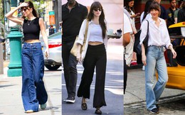 Mặc quần ống rộng đỉnh như Dakota Johnson: Phối đồ rất đơn giản nhưng vẫn trẻ trung, tinh tế