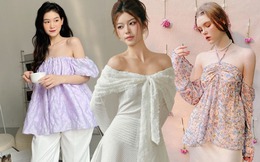 9 mẫu áo trễ vai chuẩn nàng thơ đáng sắm trong mùa thu