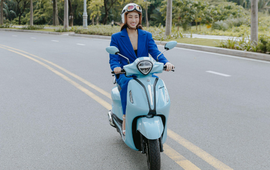 Hoa hậu Lương Thuỳ Linh vi vu trên chiếc "xế cưng" mang động cơ xanh