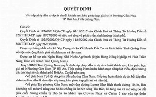Khôkeo nha cai 5 có chuyện Quảkeo nha cai 5 Nam ra văn bản phê duyệt đầu tư chuỗi khách sạn 5 sao ở Hội An