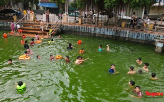 kèo nhà cái 88 Người dân góp tiền cải tạo ao làng thành bể bơi cho trẻ em học bơi, giải nhiệt mùa hè