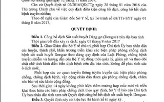 Hà Nam: Địa phương đầu tiên công bố dịch kèo nhà cái tỷ lệ bóng đát xuất huyết