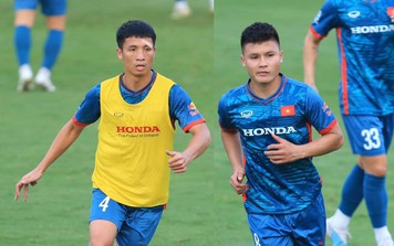 Quang Hải trở lại, Bùi Tiến Dũng phải dán băng urgo trong buổi tập của ĐT Việt Nam