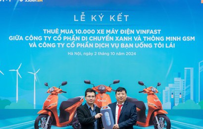 Bạn Uống Tôi Lái mua và thuê thêm 10.000 xe máy điện VinFast từ GSM