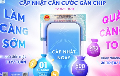 Cập nhật căn cước tại MB, nhận ngay quà tặng tới 30 triệu tiền mặt mỗi tuần