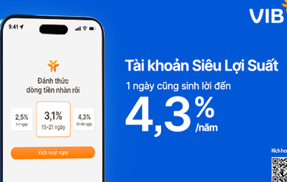  Ra mắt tài khoản Siêu Lợi Suất – VIB mang đến tư duy mới về tiền nhàn rỗi