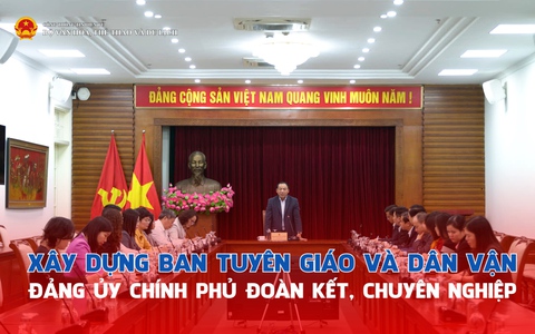 Xây dựng kèo nhà cái Tuyên giáo và Dân vận Đảng ủy Chính phủ đoàn kết, chuyên nghiệp
