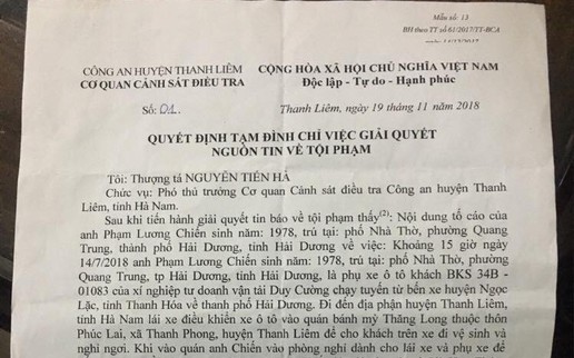 Hà Nam: Có hay không việc cơ quan điều tra huyện bỏ lọt tội phạm