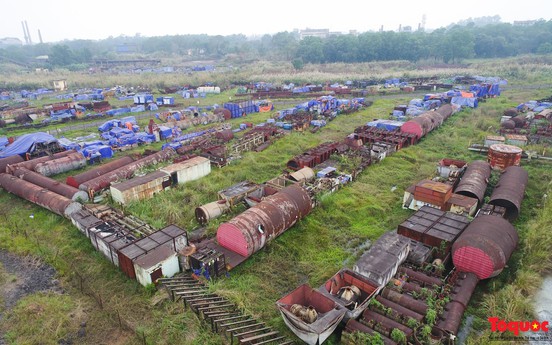 Sự hoang tàn, đắp chiếu bên trong dự án 8.100 tỉ đồng của Công ty Gang thép Thái Nguyên nhìn từ Flycam
