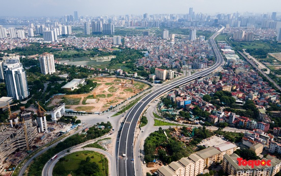 Toàn cảnh Đường vành đai 3 trên cao đoạn Mai Dịch – cầu Thăng Long