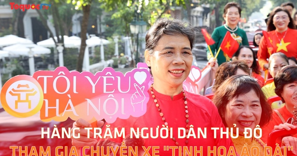 Hàng trăm người dân Thủ đô tham gia chuyến xe "Tinh hoa áo dài"